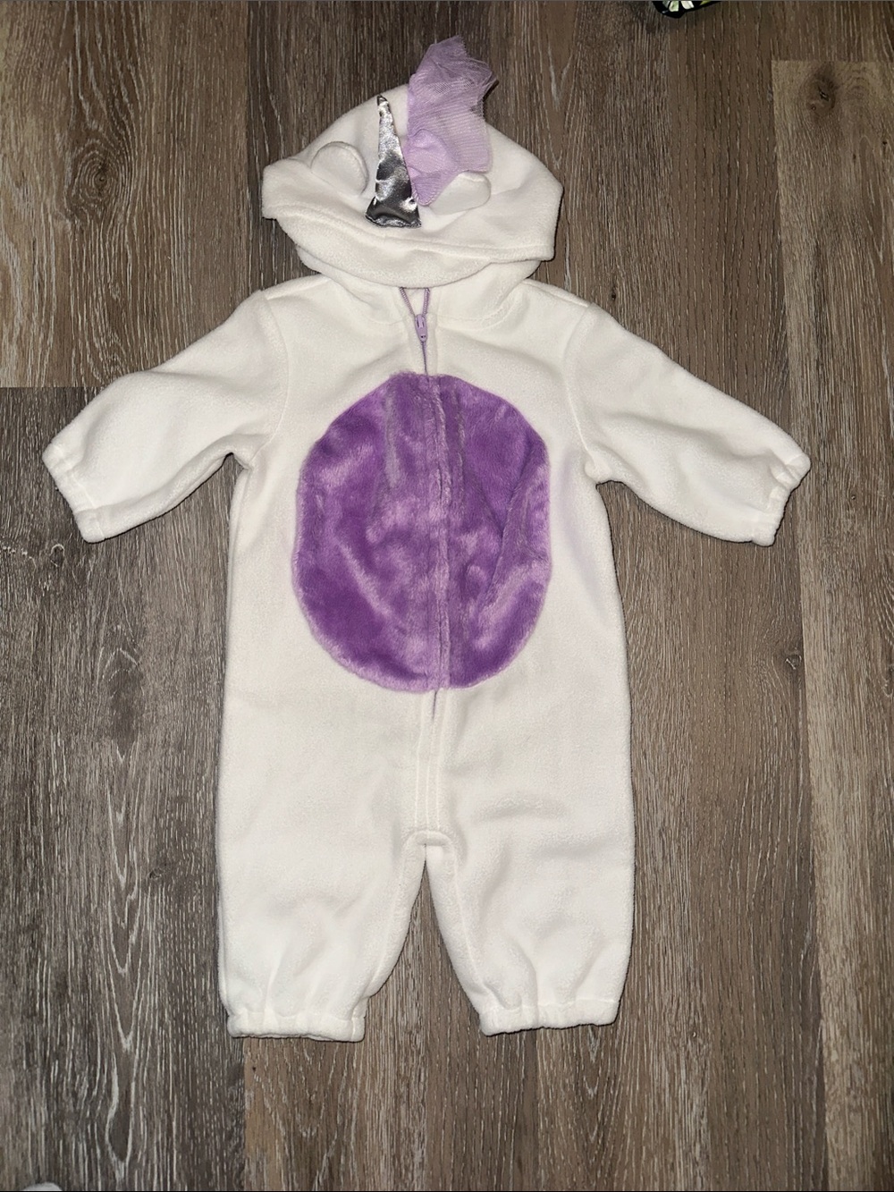 Infant Lilac & White Unicorn One-Piece Onsies 0-3 Months